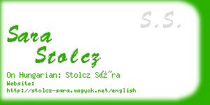 sara stolcz business card